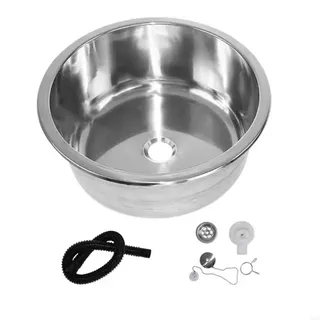 Évier rond acier inoxydable 304 brossé antiempreinte miroir cuve…
