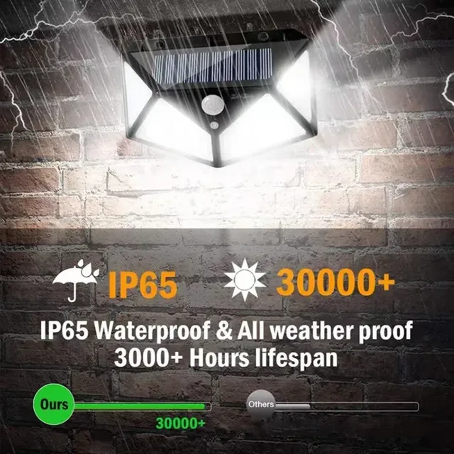 1/2/4/6 pièces 100 mur LED lumières lampe solaire… – vue 2