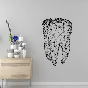 Autocollants muraux en Pvc pour dents de dessin animé, autocollants muraux en vinyle dentaire, autocollants muraux commerciaux, autocollants artistiques