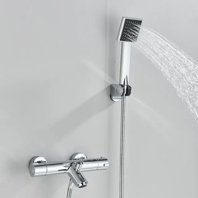 Robinet mitigeur thermostatique en laiton chromé noir – vue 5