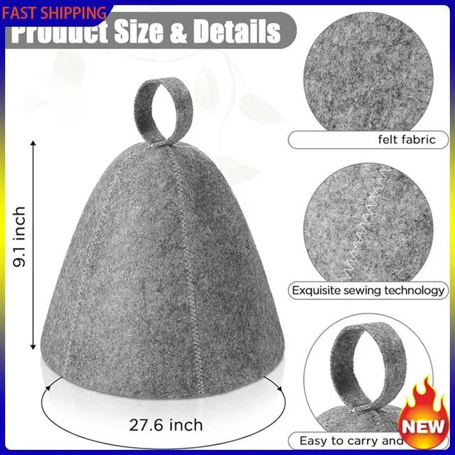 Hot Trend-6X Anti-chaleur Sauna chapeau épaissir laine… – vue 6