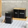 Bocaux de stockage en métal avec couvercle en bambou – vue 5