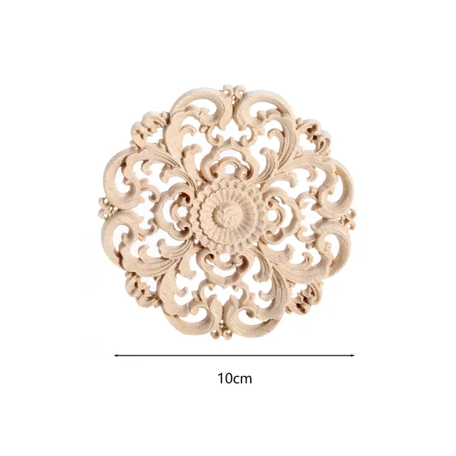 Applique sculptée en bois à motif de fleurs rondes non…
