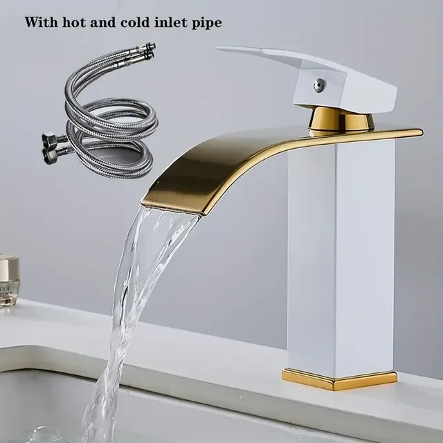 Robinet cascade de luxe noir blanc or avec tuyau chaud… – vue 2