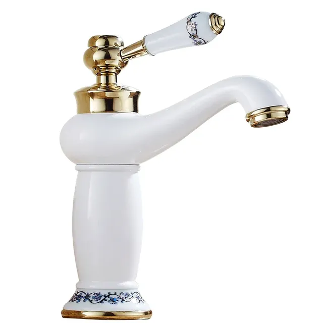Robinet lavabo monocommande haute vasque posé blanc… – vue 5
