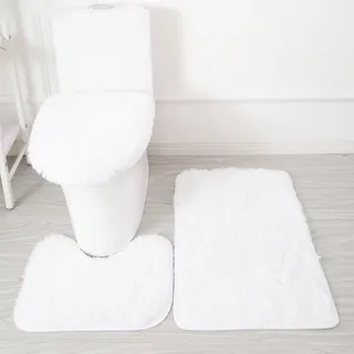 Ensemble de tapis de salle de bain blancs