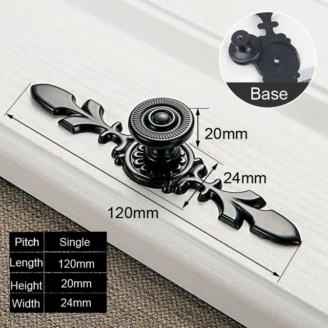Poignées noires boutons d'armoire de meubles poignées de… – vue 6