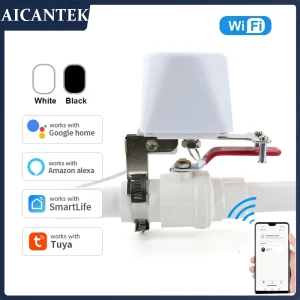 Vanne d&rsquo;eau WiFi Tuya, minuterie d&rsquo;arrêt de gaz sans fil, contrôleur de robinet de jardin, application Smart Life, commande vocale avec Alexa Google Home