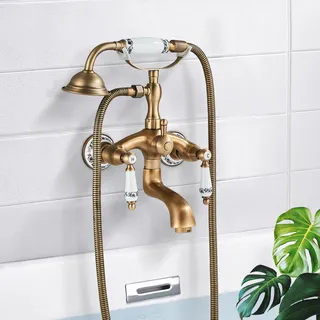 Robinet de baignoire-douche européen rétro avec douchette à main en…