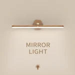 LED en bois veilleuse miroir avant lumière de remplissage Portable Rechargeable magnétique applique pour chambre lampe de chevet interrupteur tactile