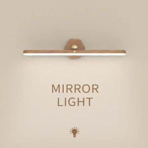 LED en bois veilleuse miroir avant lumière de remplissage Portable Rechargeable magnétique applique pour chambre lampe de chevet interrupteur tactile