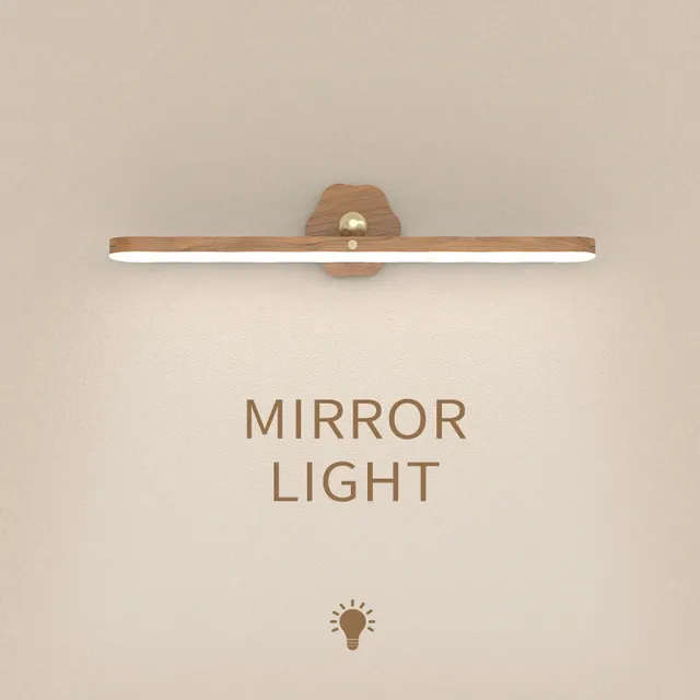 LED en bois veilleuse miroir avant lumière de…