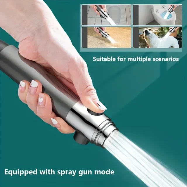 Pommeau douche main haute pression réglable arrêt bouton… – vue 5