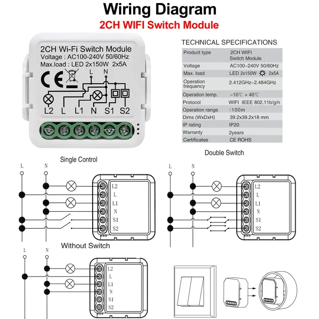 GIRIER-Tuya WiFi Smart Light Switch – vue 4