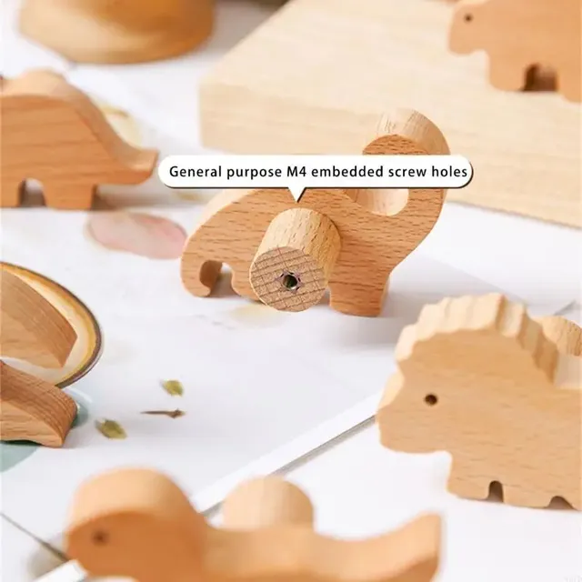 Poignée bouton bois massif clair poncé naturel arrondi… – vue 5