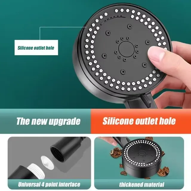 8 Modes High-Pressure Shower Head Fall Resistance Black… – vue 4