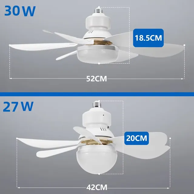 Ventilateur plafond LED télécommande gradable 40W E27… – vue 6