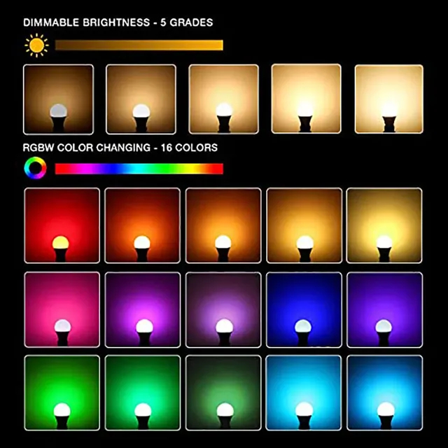 20W 15W 10W RGBW lumière LED E27 RGB LED ampoule LED… – vue 5