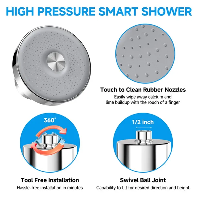 Pommeau de douche à effet pluie haute pression de 6 pouces – vue 4