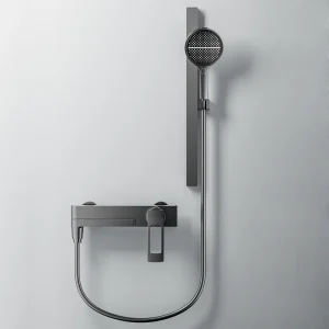 Robinets de baignoire-douche cascade noire, mitigeur de douche mural, robinets de bain-douche chaud et froid, BaRobinet Baignoire