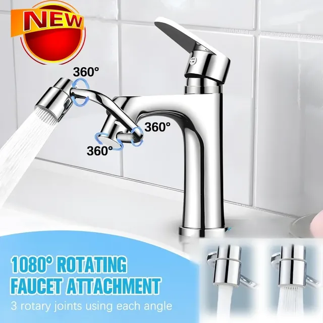 Nouveau 1080 ° Extension de robinet de cuisine pivotante