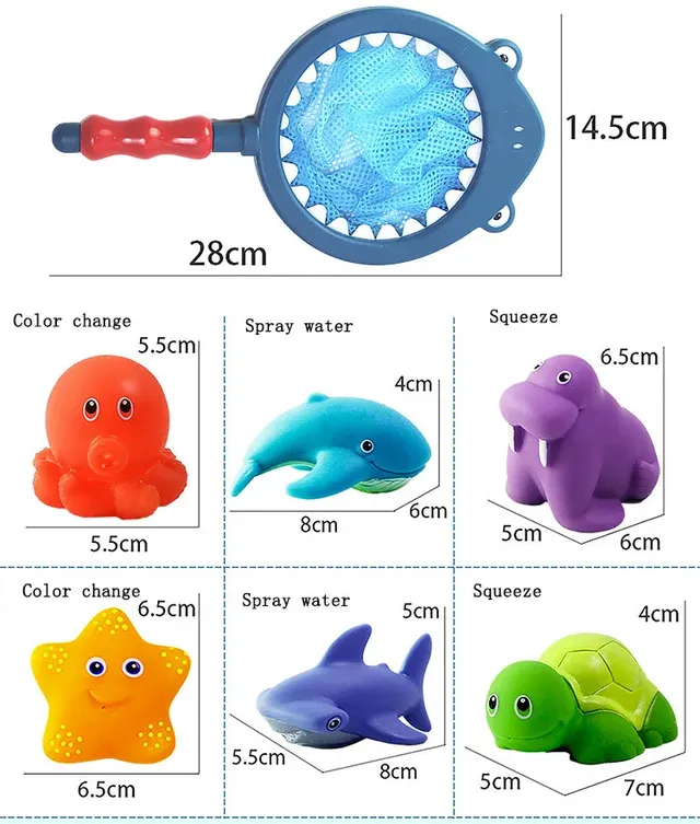 Jouets bain bébé coffret animaux marins pieuvre rouge… – vue 3