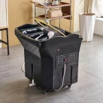 Lit de spa avec réservoir d&rsquo;eau, bac à shampoing mobile, bac à shampoing portable noir