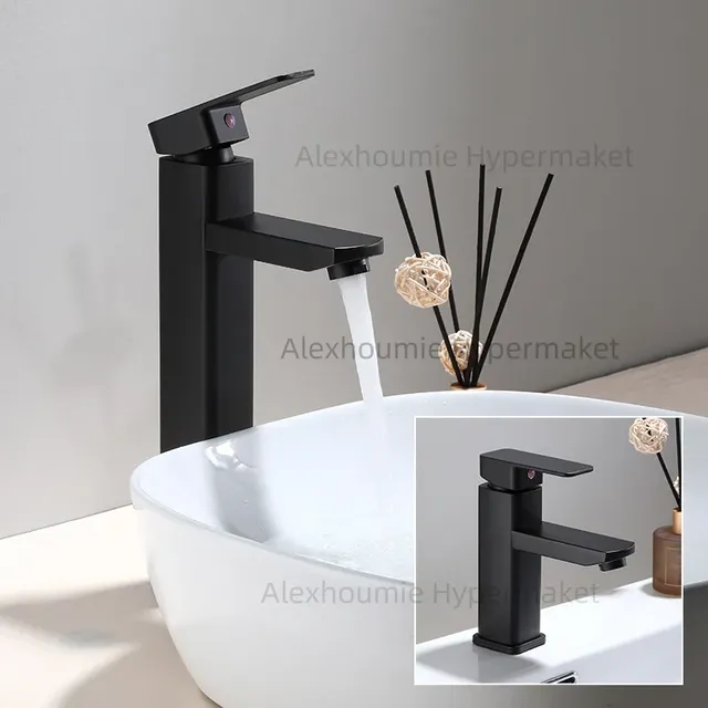 Mitigeur lavabo haut design contemporain chromé brillant… – vue 6
