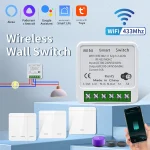 Commutateur intelligent Wifi pour éclairage Led Tuya Smart Life RF 433MHz télécommande vocale Alexa Google Alice 1/2/3 Gang commutateur sans fil