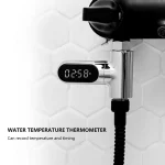 Robinet douche thermomètre LED affichage numérique jauge de température de l&rsquo;eau débit d&rsquo;eau électricité auto-générée pour salle de bain douche