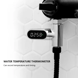 Robinet douche thermomètre LED affichage numérique jauge de température de l&rsquo;eau débit d&rsquo;eau électricité auto-générée pour salle de bain douche