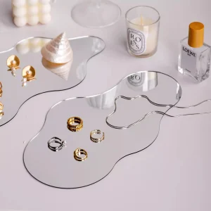 Miroir de forme irrégulière, réflexion inversée, accessoires de photographie de plage en plein air pour arrière-plan, Studio, bijoux, cosmétiques, faire des Photos