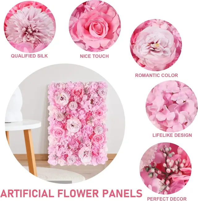 1/4/6 pièces panneaux muraux de fleurs 60*40cm 3D soie… – vue 4