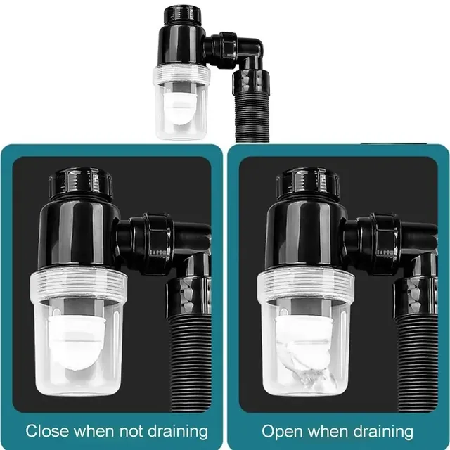 Siphon évier flexible accordéon PVC ABS noir blanc coude… – vue 6