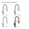 Robinet mitigeur cuisine laiton brossé doré bec haut… – vue 6