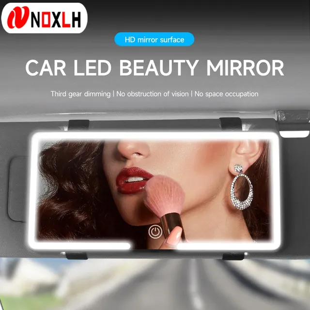 Miroir de maquillage LED HD pour voiture