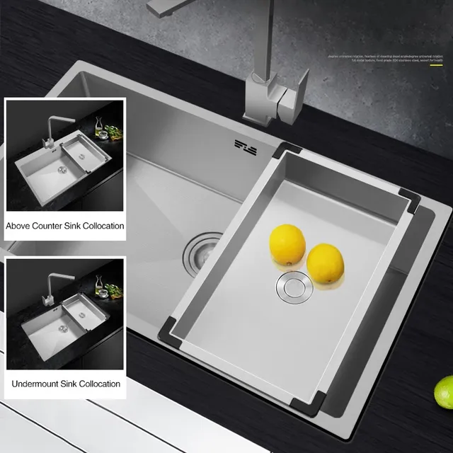 Évier cuisine acier inoxydable 304 brossé encastrable… – vue 3