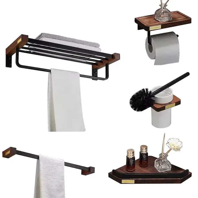 Ensemble cinq pièces accessoires salle bain mural acier…