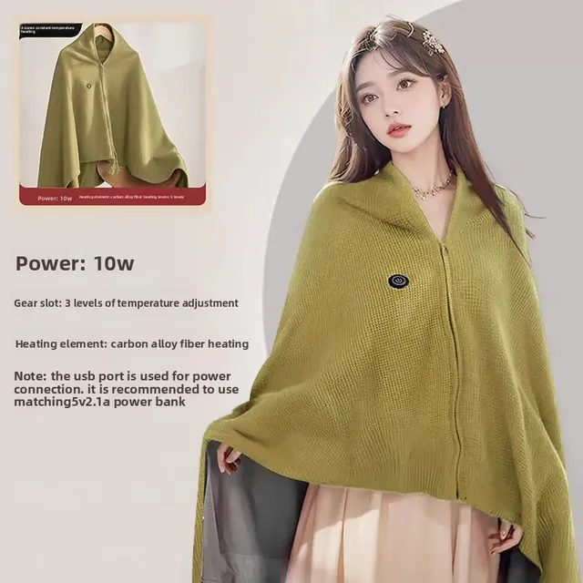 Couverture chauffante électrique poncho tricot… – vue 3