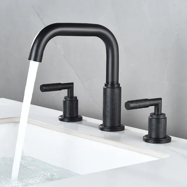 Robinet de lavabo fendu doré brossé – vue 3
