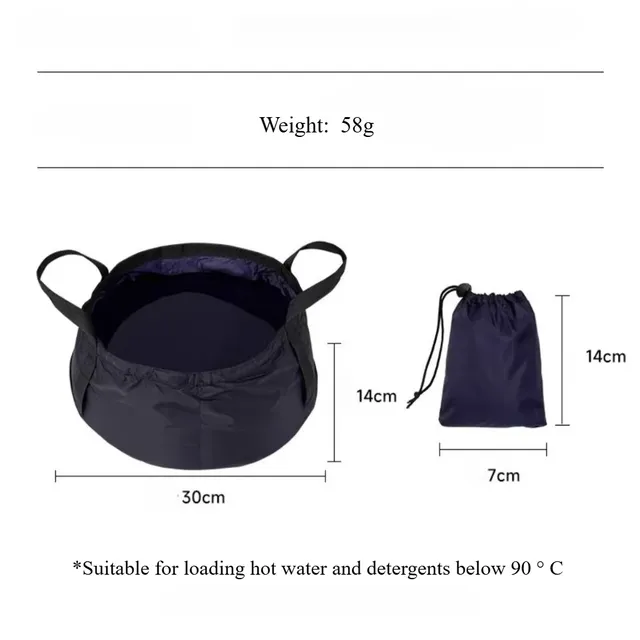 Seau pliable étanche huit litres léger compact portable… – vue 4