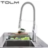 TOLM robinet d'évier de cuisine en laiton chromé poli… – vue 3
