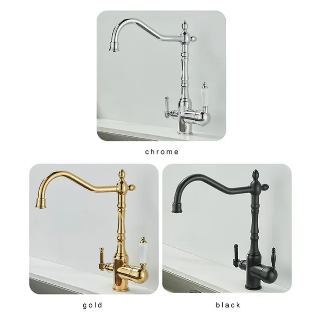Robinets de cuisine en laiton Antique – vue 3