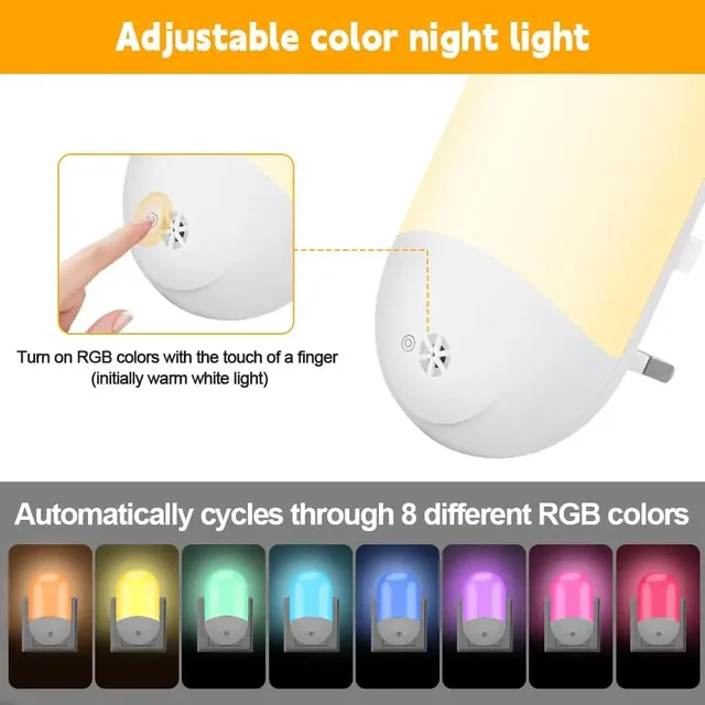 Veilleuse RGB 16 couleurs LED télécommande veilleuses à… – vue 3