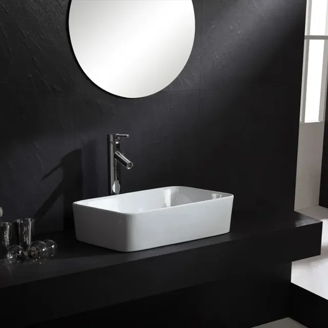 Vasque rectangulaire céramique blanche brillante… – vue 2