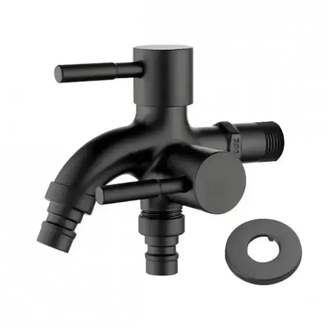 Robinet mural acier inoxydable 304 brossé double sortie… – vue 4