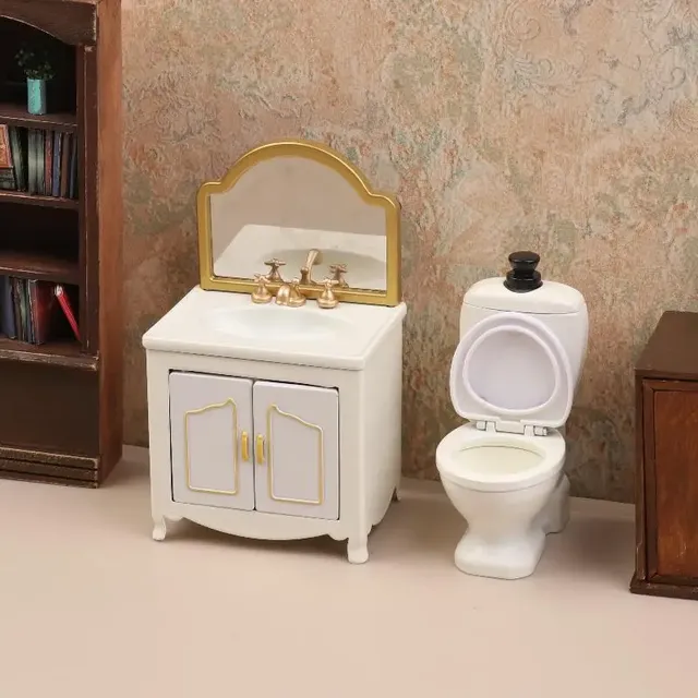 1/12 maison de poupée Simulation baignoire toilette… – vue 3