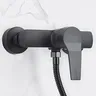 Robinet mitigeur mural noir pour salle de bains et douche – vue 2