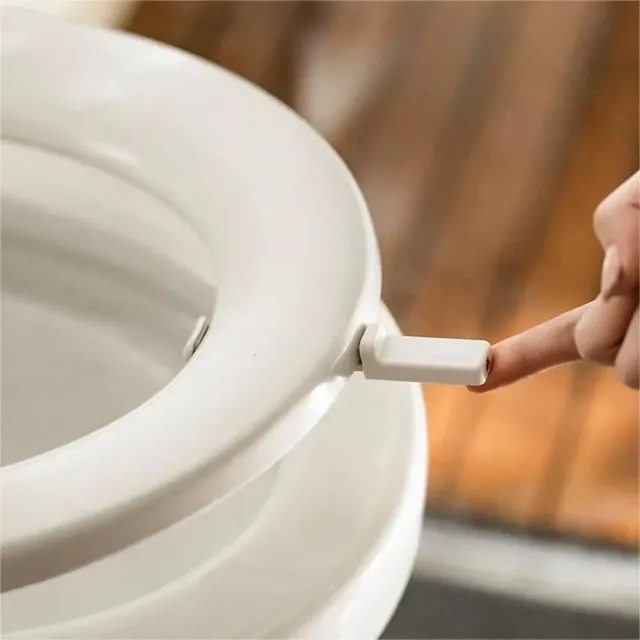 Lève-siège de toilette sanitaire en plastique blanc – vue 5