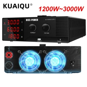 Alimentation d&rsquo;alimentation d&rsquo;établi haute puissance 1200W-3000W 30V 60A 100A DC, alimentation régulée réglable en laboratoire 100V 200V 80V 20A 15V 30V